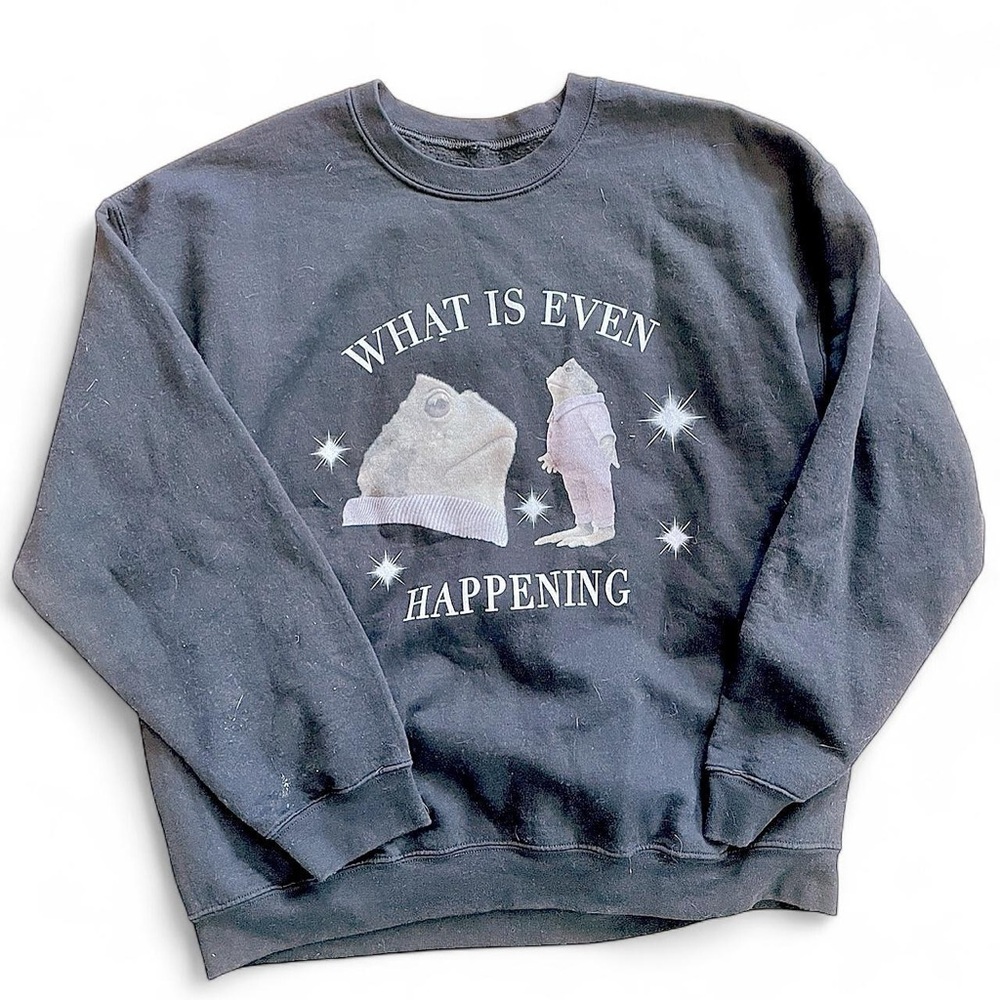 Funny xl crew neck with frog graphic